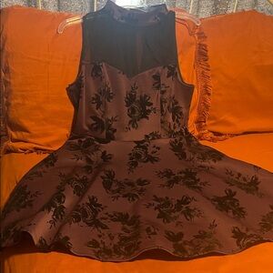 Trixxi Black and Purple Floral Mini Dress